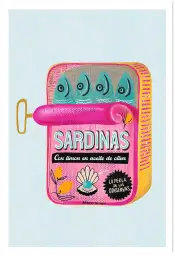 Affiche cuisine Sardinas - affiche cuisine humour