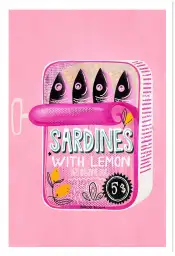 Affiche cuisine humour Sardines with lemon