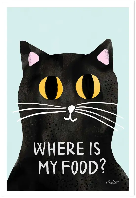 Affiche cuisine humour Cat Food