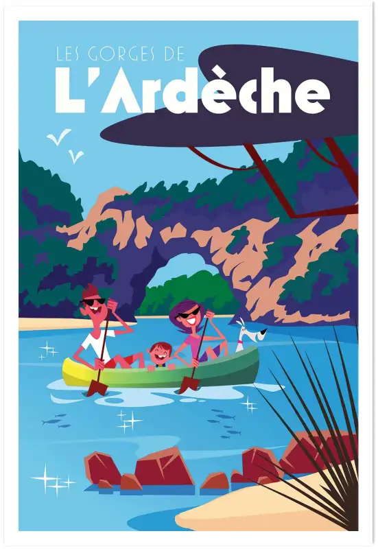 Tableau ludique L'Ardèche - affiche sud est