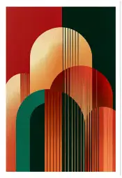 Tableau géométrique 70s  Fusion III - affiche art geometrique
