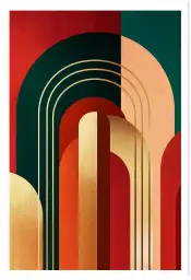 Tableau géométrique 70s  Fusion - affiche art geometrique