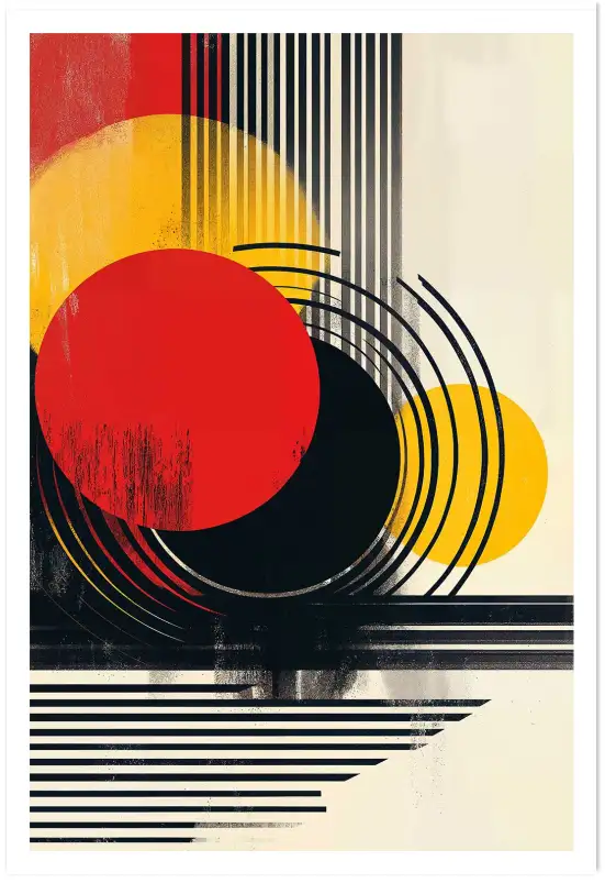 Tableau géométrique 70s  Mood II - affiche art geometrique