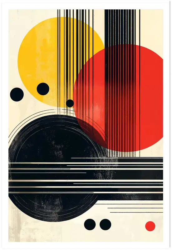 Tableau géométrique 70s  Mood III - affiche art geometrique