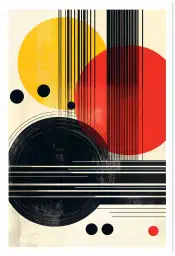 Tableau géométrique 70s  Mood III - affiche art geometrique