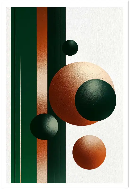 Tableau cuivre Copper Pulse II - affiche design