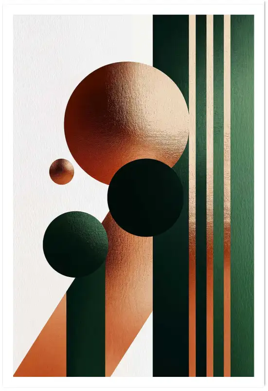Tableau cuivre Copper Pulse III - affiche design