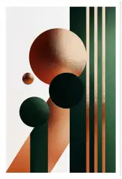 Tableau cuivre Copper Pulse III - affiche design