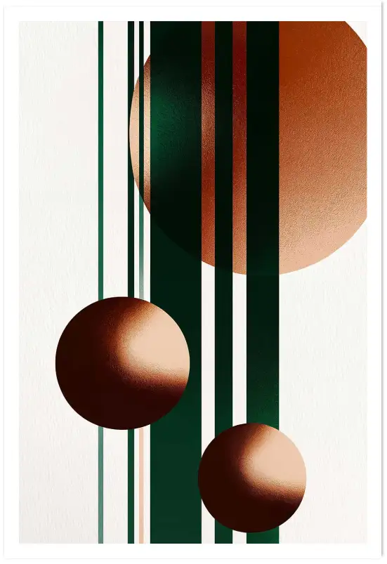 Tableau cuivre Copper Pulse IV - affiche design