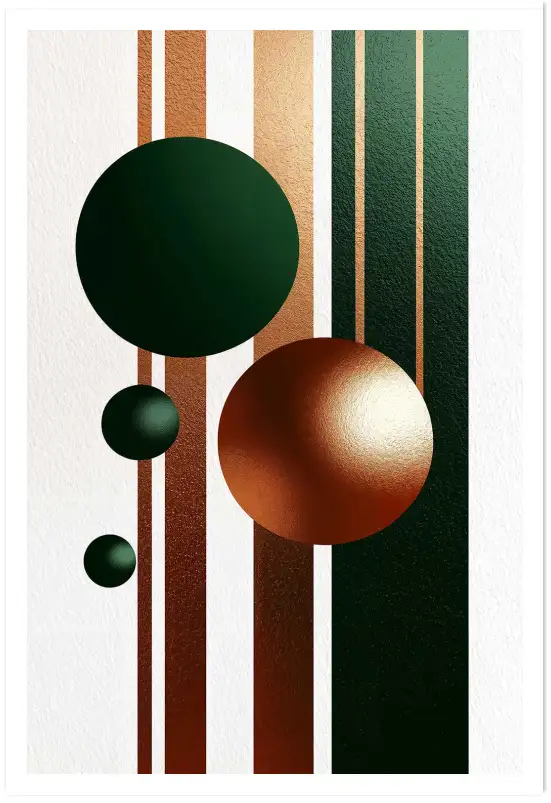 Tableau cuivre Copper Pulse - affiche design