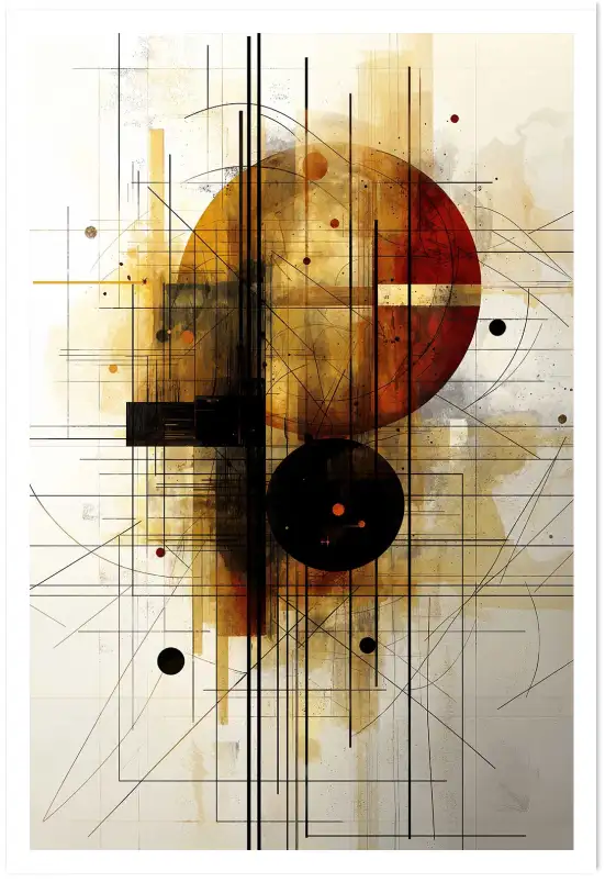 Tableau cuivre Copper Rings II - affiche design