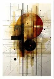 Tableau cuivre Copper Rings II - affiche design