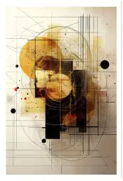Tableau cuivre Copper Rings III - affiche design