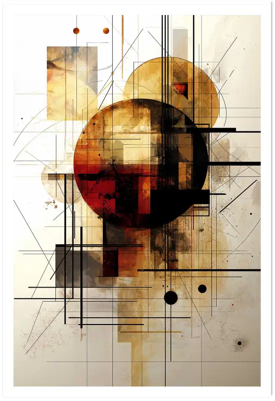 Tableau cuivre Copper Rings - affiche design