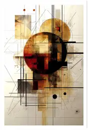Tableau cuivre Copper Rings - affiche design