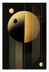 Tableau doré Echoes of Gold II - affiche design