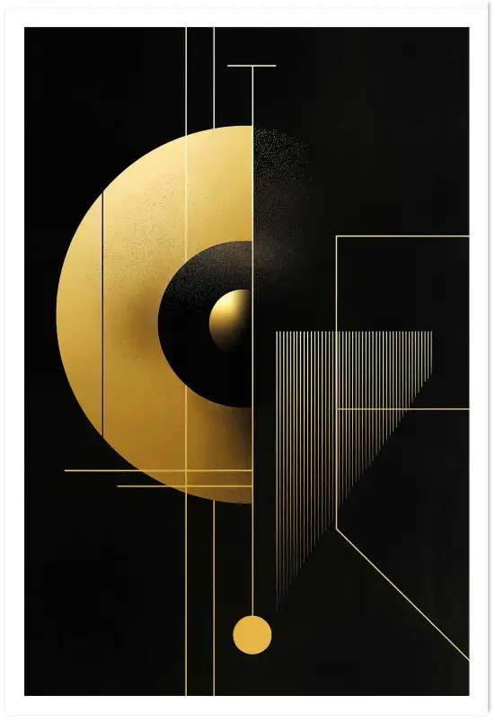 Tableau doré Echoes of Gold III - affiche design