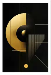Tableau doré Echoes of Gold III - affiche design