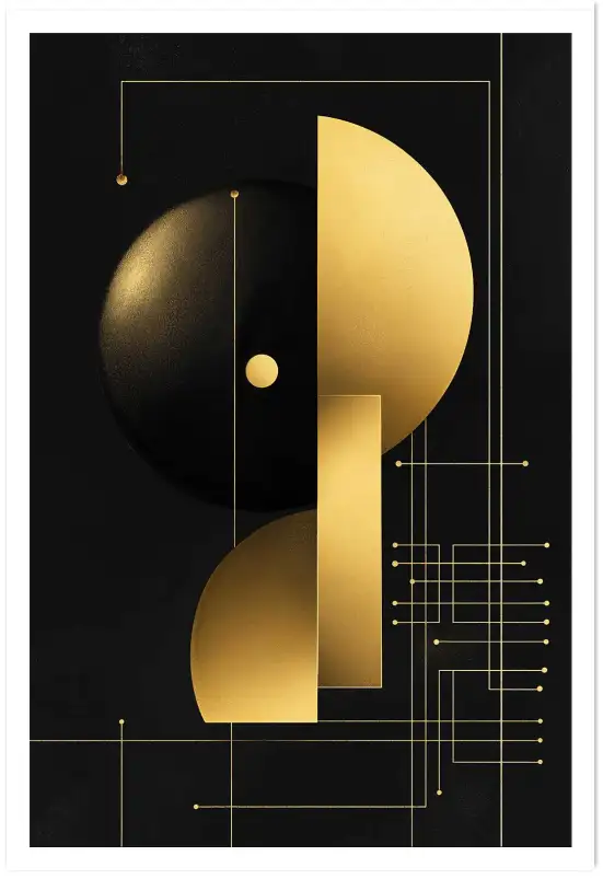 Tableau doré Echoes of Gold - poster design