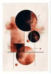 Tableau géométrique Geometric Mocha Moon III - tableau design