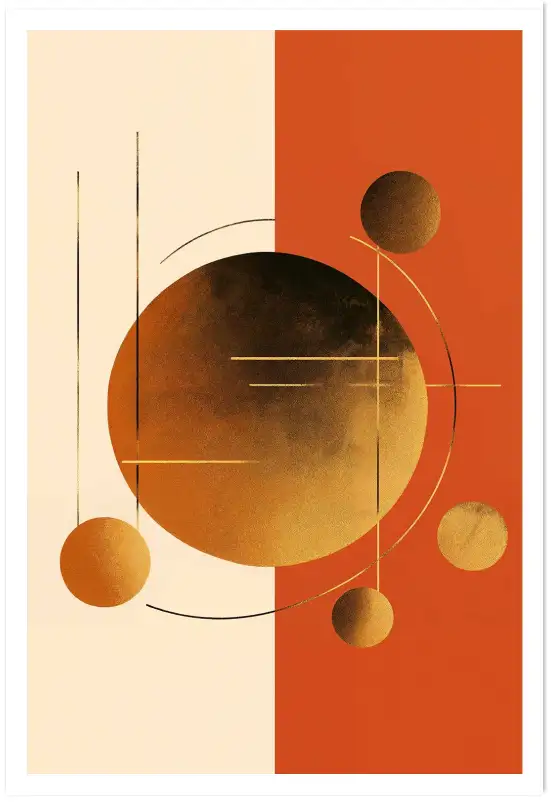 Tableau doré Goldy Moon III - tableau original