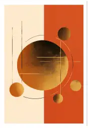 Tableau doré Goldy Moon III - tableau original