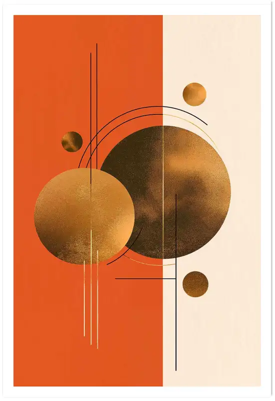 Tableau doré Goldy Moon - tableau style