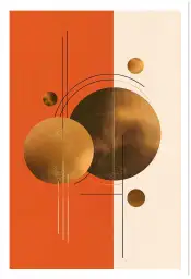 Tableau doré Goldy Moon - tableau style
