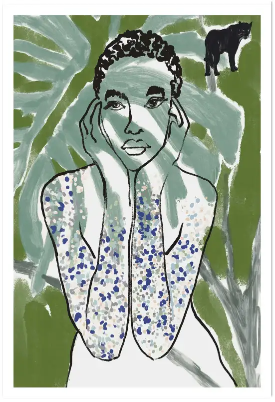 Tableau femme contemporaine Femme jungle - tableau d'art
