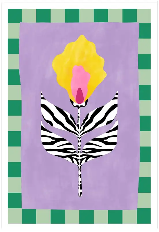 Pop art Fleur pattern coloré - art collage