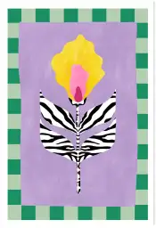 Pop art Fleur pattern coloré - art collage