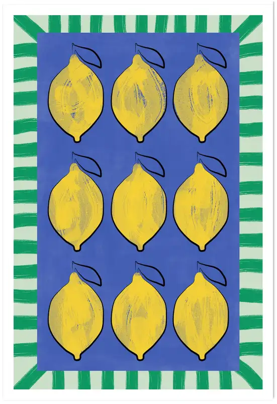 Affiche fruit pop art citron coloré