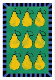 Pop art Poire pattern coloré - affiche fruit