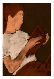 Portrait La fille au livre - tableau art