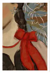 Affiche portrait ruban rouge