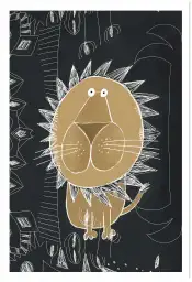 Tableau enfant Lion doodle - affiche chambre enfant