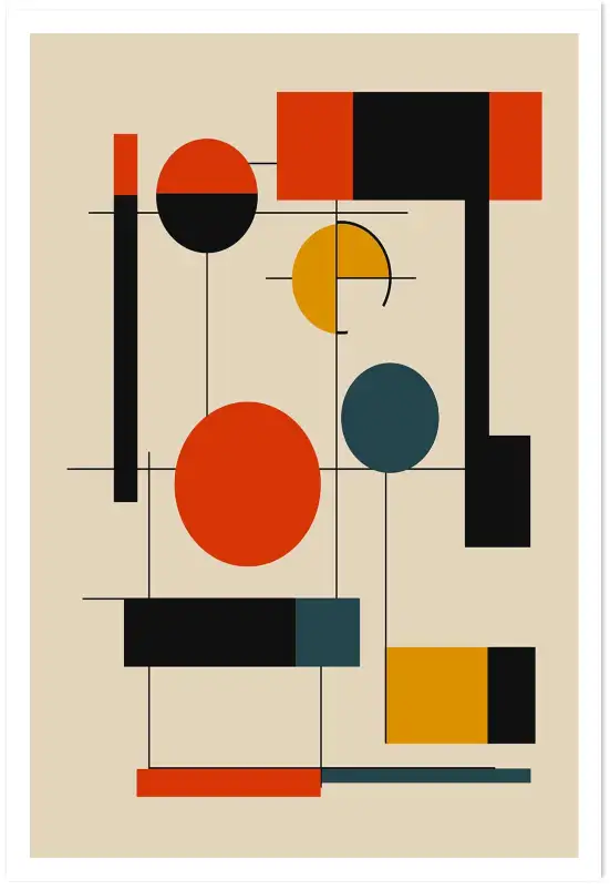Tableau Équilibre Bauhaus - tableau art géométrique