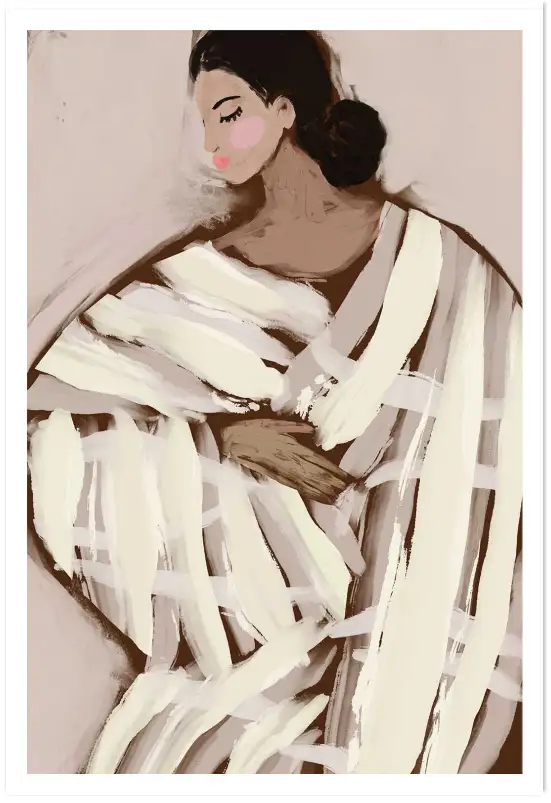 Tableau Élégance Rayée Femme - tableau design contemporain