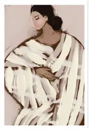 Tableau Élégance Rayée Femme - tableau design contemporain
