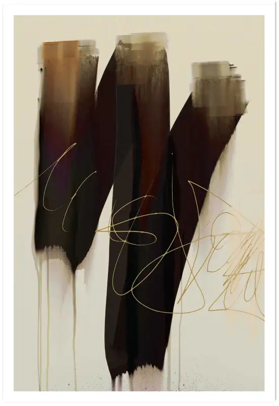 Tableau Abstraction Trait Artistique - tableau art géométrique