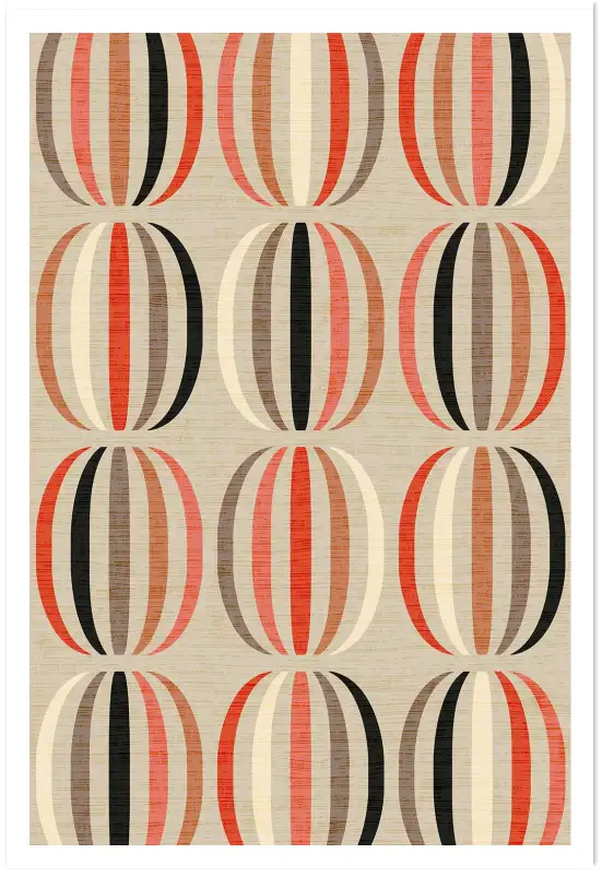 Tableau Citrouille Graphique Vintage - affiche art abstrait