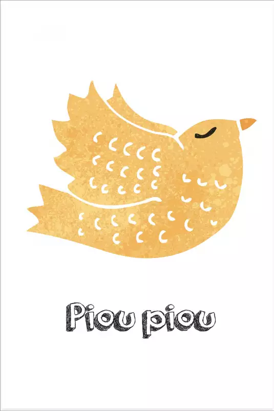 Piou piou jaune - affiche chambre enfant