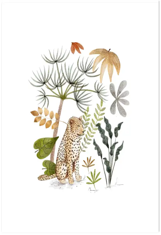 Poster enfant Guépard sage - cadre bebe chambre
