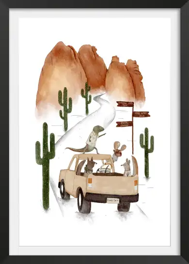 Tableau enfant Vallée des comboys - decoration murale enfant