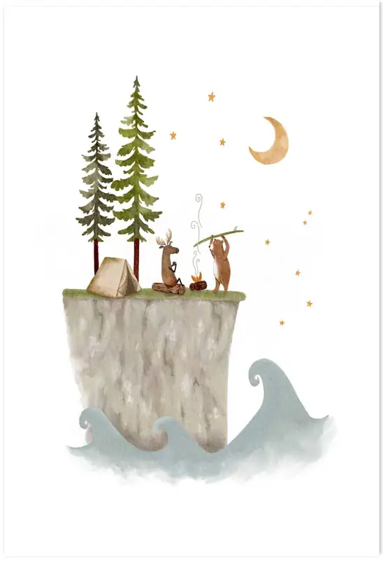 Poster enfant Feu de camp - affiche chambre bébé