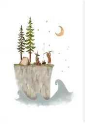 Poster enfant Feu de camp - affiche chambre bébé