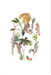 Affiche animaux forêt tropicale bébé