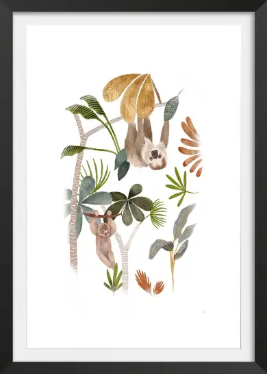 Affiche animaux forêt tropicale bébé