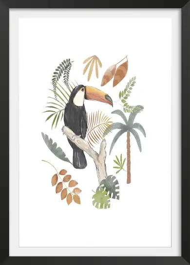 Tableau enfant toucan illustré - affiche enfant