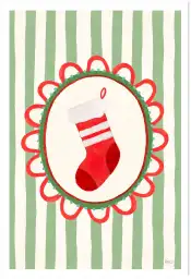 Tableau décoratif chaussette de Noël - affiche enfants